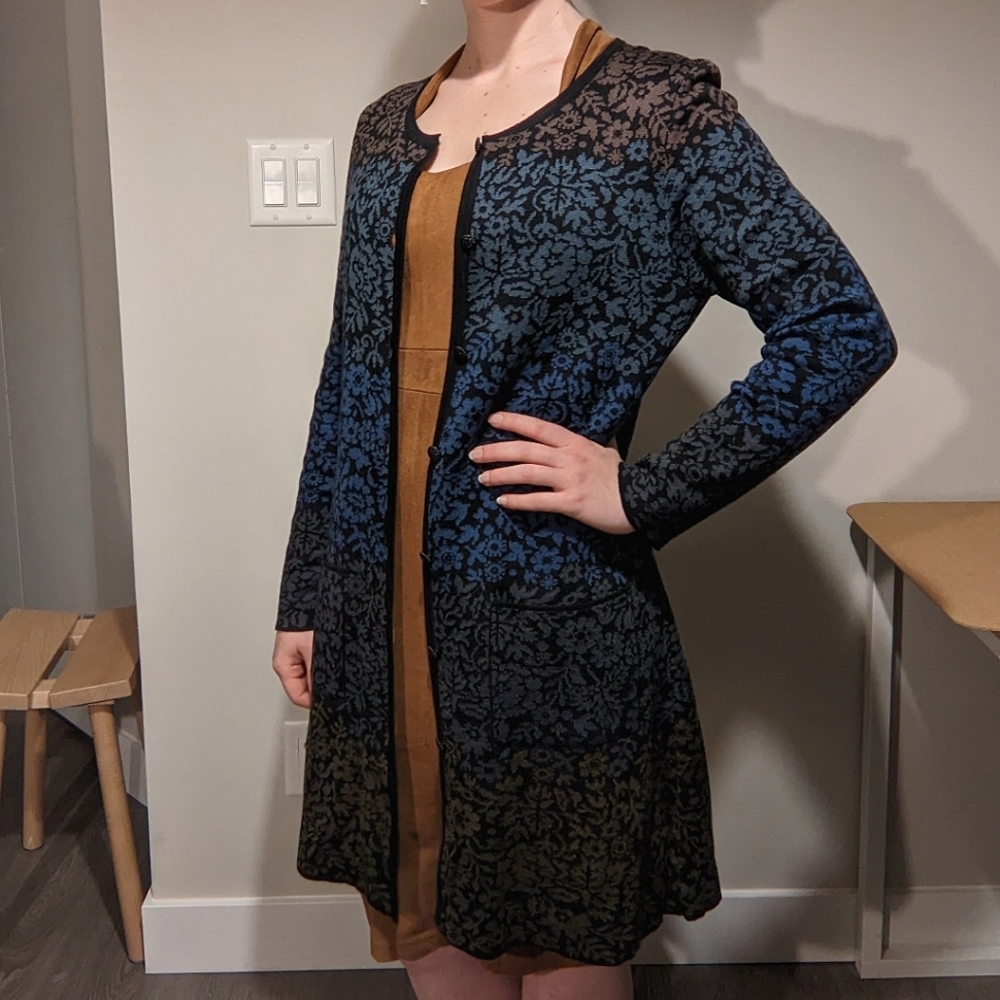 Oleana Silk&Wool Long Knit Cardigan